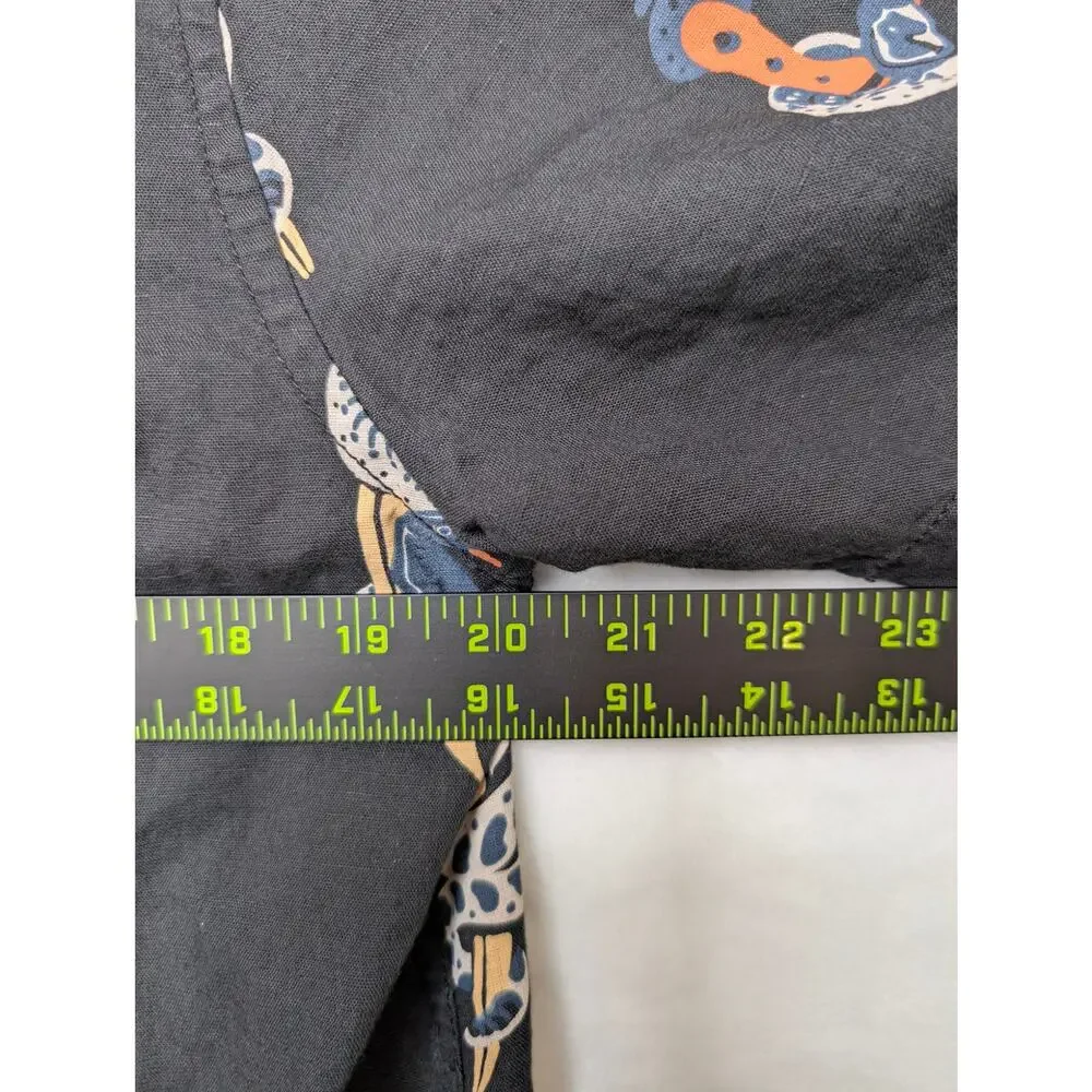 Roark Classic Fit Mens Short Sleeve Button Down Shirt Medium Black Snake Dagger - Picture 4 of 6